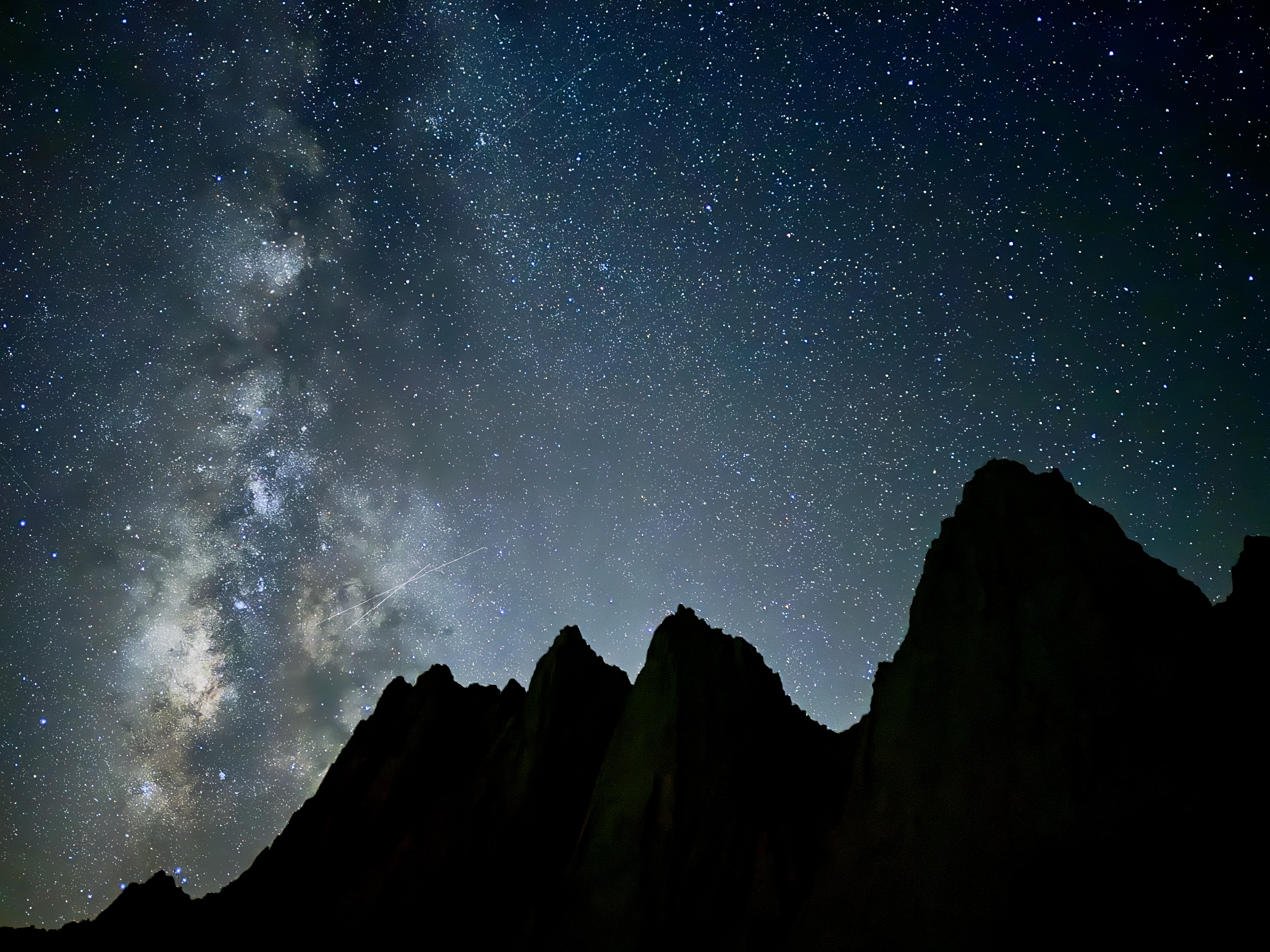 Milky Way over mountain silhouette